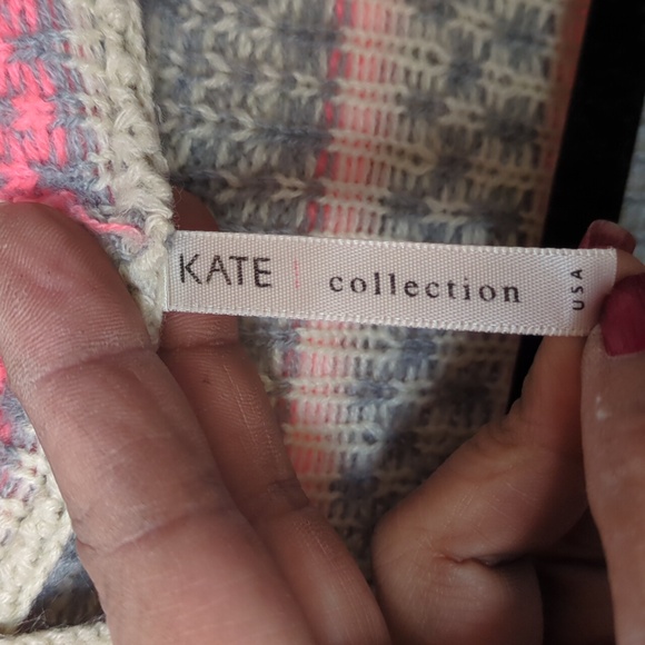 Kate Collection Christmas Geometric Open Front Cardigan Sweater - Picture 3 of 7